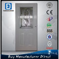 Fangda Modern Decorative Glass Inserted Steel Door